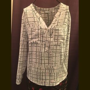 White and Black Blouse